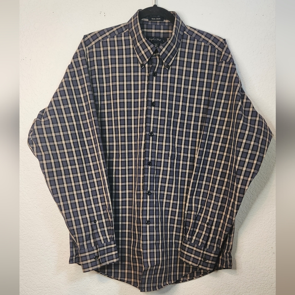 Joseph & Feiss Men's Non-Iron Button-Down Shirt,‎ Size L